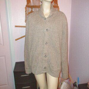 Eddie Bauer Men's Cardigan Sweater Size XL Shawl Collar Wool Bl Pockets Button